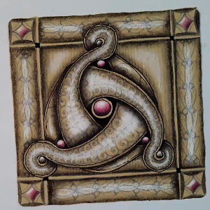 Zentangle sobre Tesela Renaissance y Piedra Morada