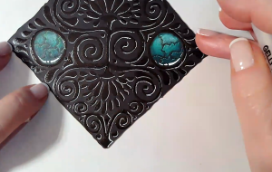 TESELA NEGRA GLAZÉ Y TURQUESA