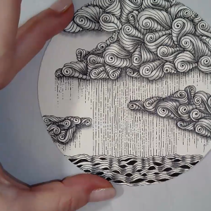 Zentangle sobre un Zendala Blanco