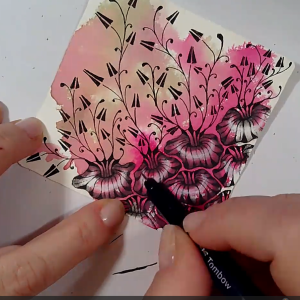 Zentangle sobre Fondos de Acuarela